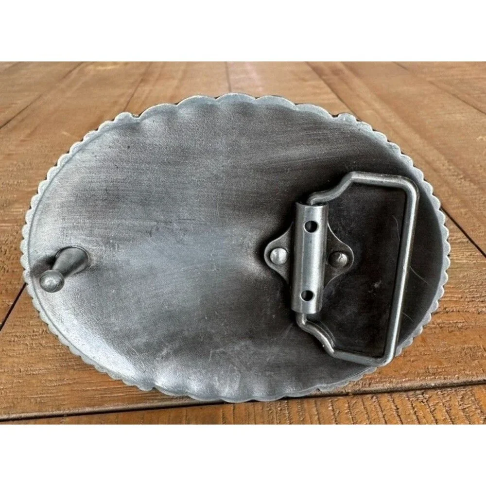 Western Style Silver Metal Turquoise Oval Belt Buckle Classic Cowboy
